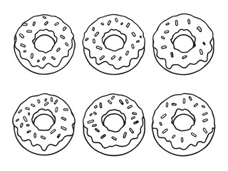 Donut set line art