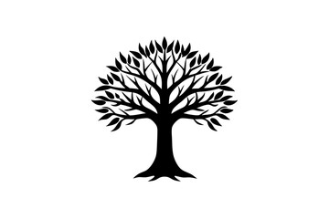 Tree Stump and Roots Silhouette Illustration – Nature Vector Clipart Design