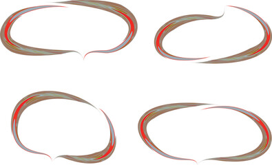 grey brown red colorful creative thick speech bubbles set