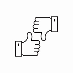 Thumbs up down feedback icon vector sign