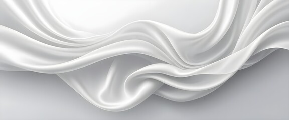 Fototapeta premium Elegant Draped White Silk Fabric