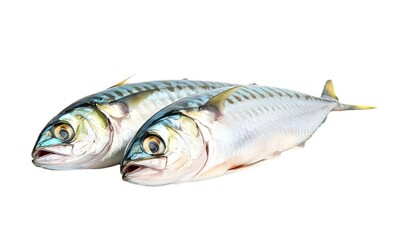 Fototapeta premium Fresh mackerel fish isolated on white background