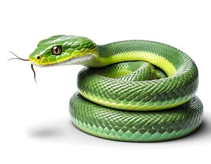 Obraz premium Green Tree Viper Coiled