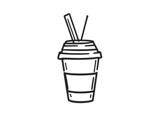Iced Coffee set line art