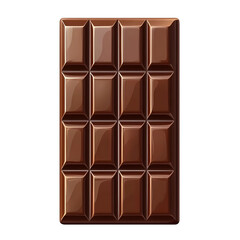 Naklejka premium A delicious chocolate bar with a smooth surface and glossy finish, isolated white background, hyperrealism art style