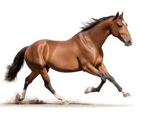 Obraz premium Chestnut Horse Running Isolated on White