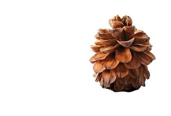 studio shot on white plexia of brown cone isolated on white background