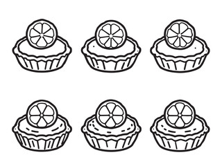 Lemon Tart set line art