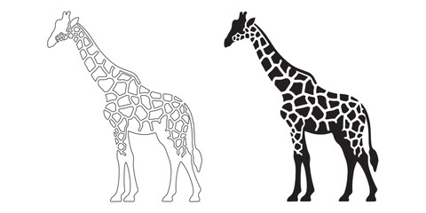 Sleek giraffe silhouette with smooth lines and minimalist design – ideal for stock and digital use – giraffe icon – giraffe illustration – giraffe lineart

