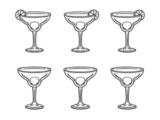 Margarita set line art