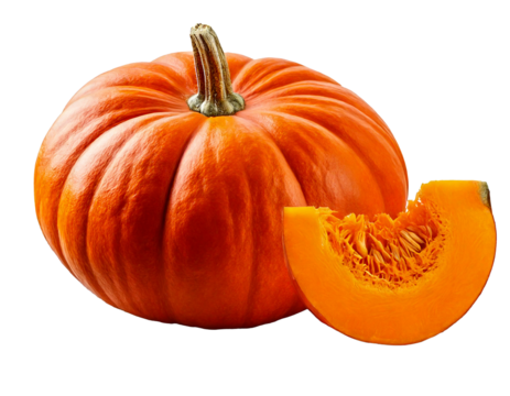 Vegetable pumpkin on transparent background , Generative Ai