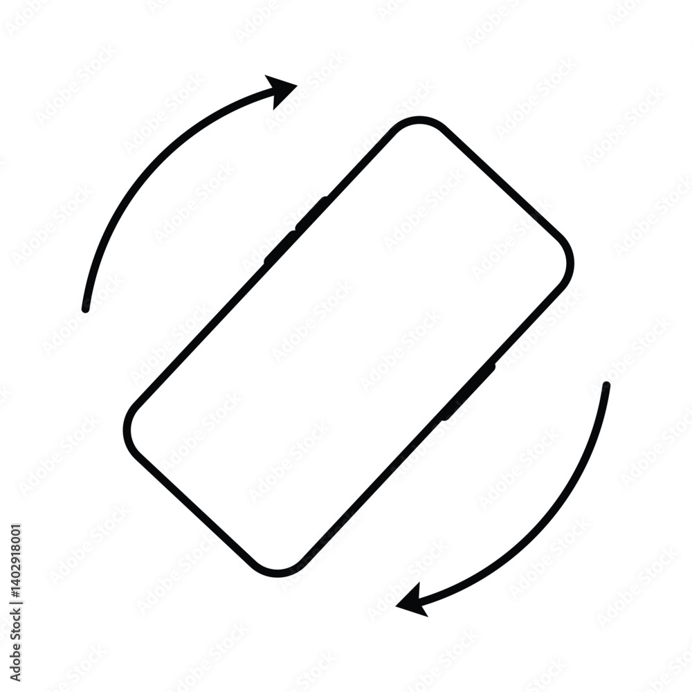 Poster mobile phone rotate icon, rotate smartphone icon isolated. mobile screen rotation vector illustratio