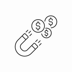 Money magnet attract finance icon vector sign