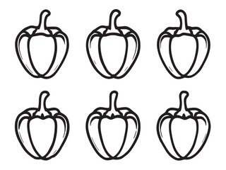 Paprika set line art
