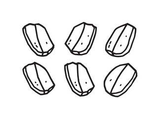 Potato Wedges set line art illustration
