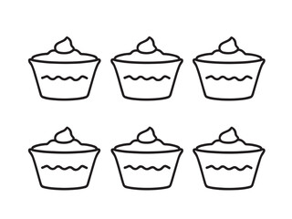 row Pudding set line art illustration