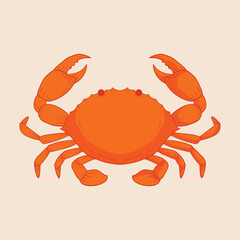 Crab Animal Flat Design Cartoon Illustration