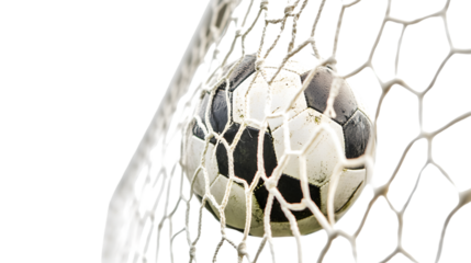 Professional Football Goal on White Background for Sports Marketing and Graphic Design Needs.