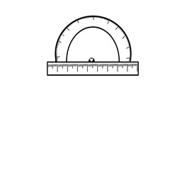 Ruler protractor
Protractor outline. Icon. Vector illustration. Isolated on white background