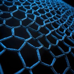Abstract Blue Hexagonal Netting