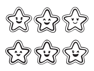 Starfruit set line art illustration