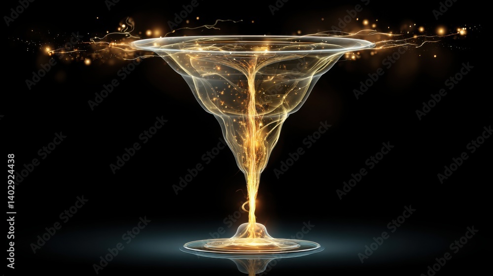 Poster dynamic martini glass capturing a liquid splash in motion against an abstract background of colorful