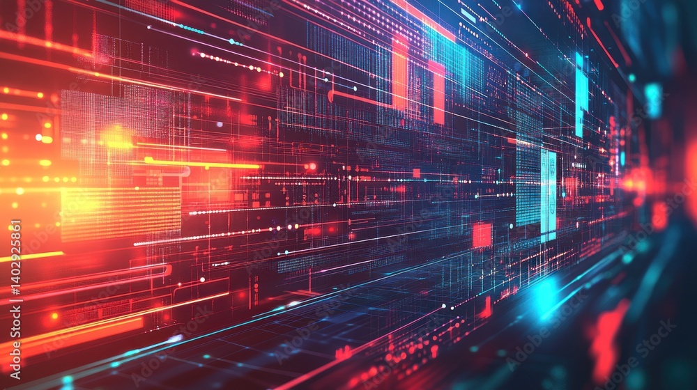 Poster futuristic technology background with interconnected network system