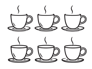 Simple Coffee Cup Line Art for Kitchen Decor