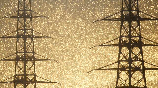 Power Lines Golden Sunset