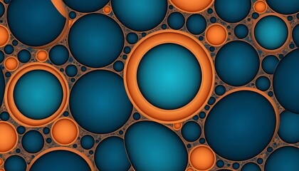 Abstract Teal and Orange Circle Pattern