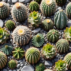 Fototapeta premium Succulent and Cactus Garden Arrangement