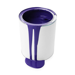 Can with purple paint isolated on white