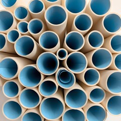 Abstract Beige and Blue Cylinders