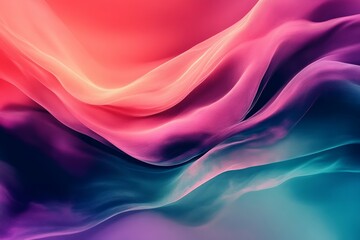 Obraz premium Vibrant abstract waves in multicolor gradient. Artificial Intelligence image