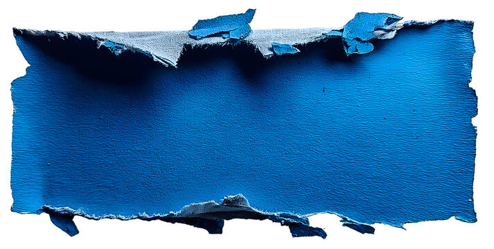 morceau de carton bleu d&eacute;chir&eacute;, png sur fond transparent