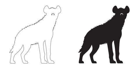 Creative hyena silhouette in smooth vector style – perfect for branding and eco-friendly projects – hyena icon – hyena illustration – hyena lineart

