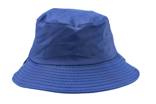 A navy blue cotton bucket hat with a wide brim designed for outdoor activities casual wear and sun protection
