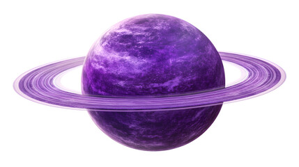 Purple Ring Planet Illustration with Transparent Background for Professional Projects