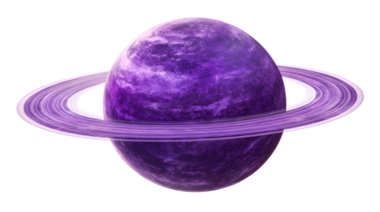 Purple Ring Planet Illustration with Transparent Background for Professional Projects