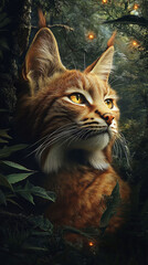 Majestic Lynx in Mystical Forest