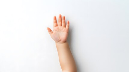 A baby's hand, palm up, on a white background.  Soft, delicate skin is visible. The image is clean and simple, perfect for various uses.