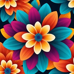 Obraz premium Vibrant Colorful Floral Design