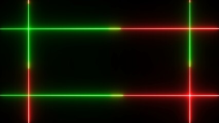 Neon line glowing square frame on black background. Glowing neon frame background animation square shape.