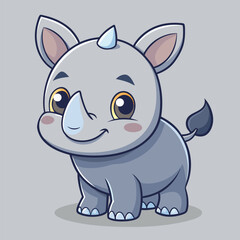 Fototapeta premium Cute rhino cartoon