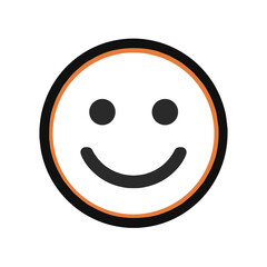 Simple Smiley Face Icon in Black and Orange Colors  