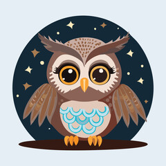 Surprised Owl with Wide Eyes