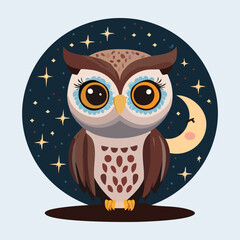 Dancing Owl with Music Notes