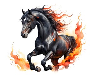 Fiery Black Stallion