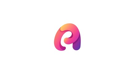 Abstract Gradient Letter A Creative Logo design