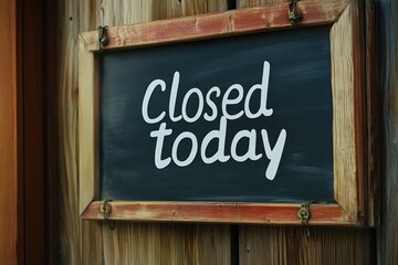 Sign showing establishment is closed today, indicating temporary closure and impacting customers' plans in the local area